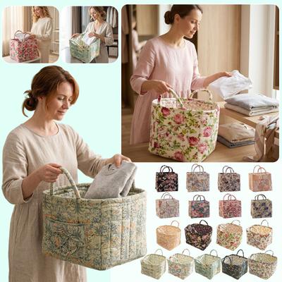 Large Home Fabric Miscellaneous Storage Basket, Korean Style Portable Underwear Organizing Frame Storage Basket