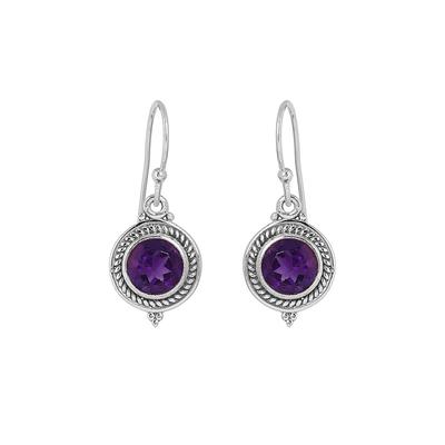 Facettierter Amethyst Silber Ohrring, 925 Sterlingsilber Handgefertigter Schmuck, Februar Geburtsstein Ohrring, Silberohrring, Damenschmuck