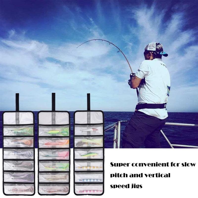 Roll Up Fishing Lure Wraps Set-Durable Lure Bag 6 Pocket PVC Protective Cover Saltwater Hook Covers Fabric Lure Protector
