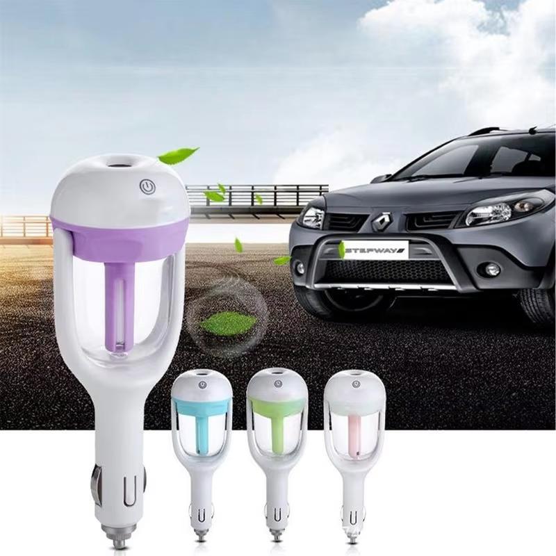 Mini Ultrasonic Air Humidifier with Romantic Soft Light Aroma Diffuser Car Purifier - Portable Humidifier for Bedroom