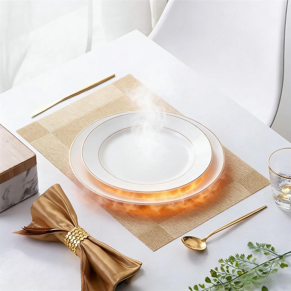 Place Mats for Kitchen Dining Table, Heat-Resistant Anti-Skid Stain Washable PVC Table Mats, Easy to Cleaning Dinner Mats