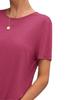 New Spring/Summer Women's Knit Short Sleeve Dress with Round Neck and Split Hem