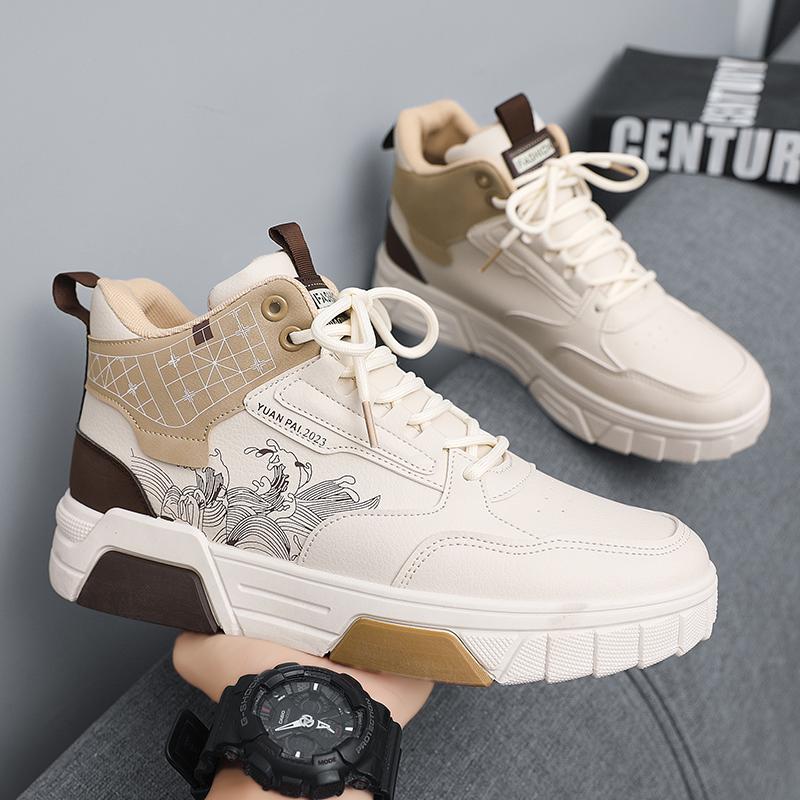 2024 Мужская обувь Повседневные кроссовки Кожаные мокасины Скейтборд Модная платформа — фото 4