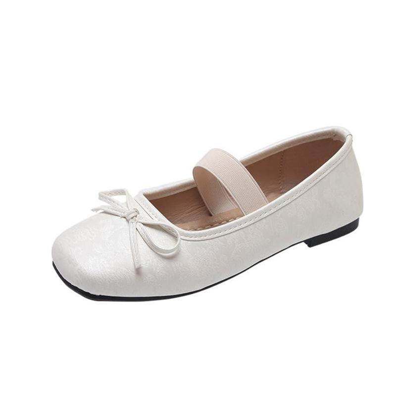 White retro French light mouth flat sole shoes women's 2025 new summer ballet style with skirt Mary Jane women's shoes