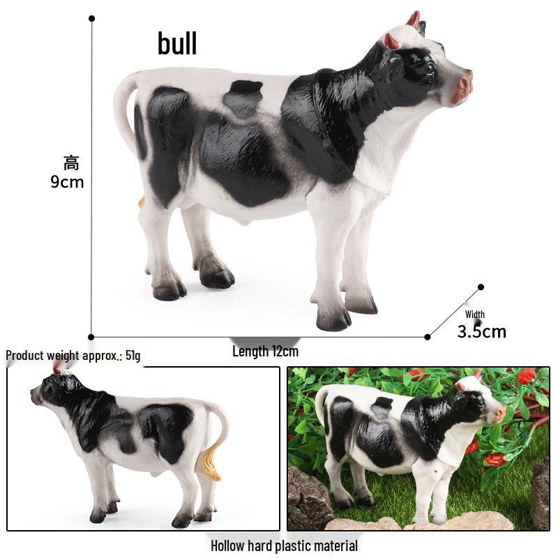 Cross-Border Animal Toy Set: Sheep, Cow, Horse, Donkey, Goat, Poultry Plastic Models