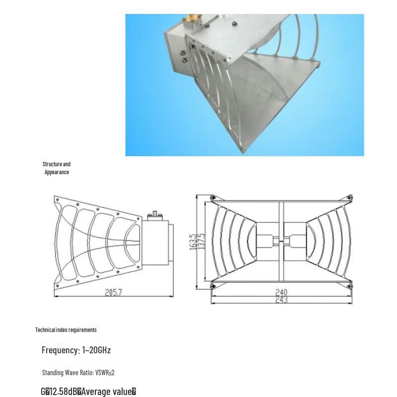 LW-10200 Double-Ridged Horn Antenna (1-20GHz)