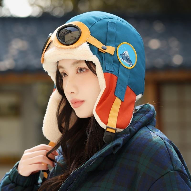 Pilotes parents-enfants d'automne et d'hiver Garçons et filles Bonnets d'oreille épais coupe-vent et chauds Bonnets de neige