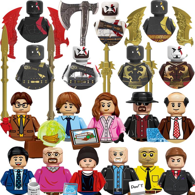 New Office Heisenberg Bricks God Of War Kratos For Toys Gifts Mini Action Figures Children Building Blocks For Party Gifts