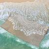 Boho Biały Mandala Gobelin Płaski Druk Beżowy Zen Joga Dekoracja Ścienna do Sypialni Dekoracja Medytacyjna Etniczny Ręcznik Plażowy Sztuka