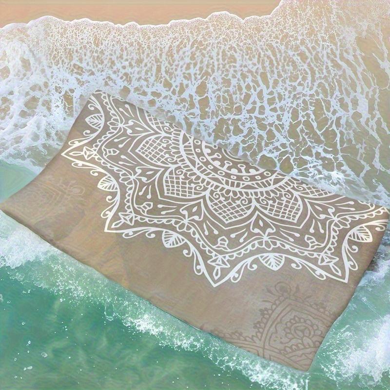 Boho Biały Mandala Gobelin Płaski Druk Beżowy Zen Joga Dekoracja Ścienna do Sypialni Dekoracja Medytacyjna Etniczny Ręcznik Plażowy Sztuka