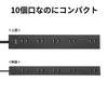 Sanwa Supply Power Strip with 10 Multiple Strong Neodymium Dust Swivel Black Outlets, 2-prong (1m), Outlets, Magnets, Shutters, Plug, TAP-2210-1BK