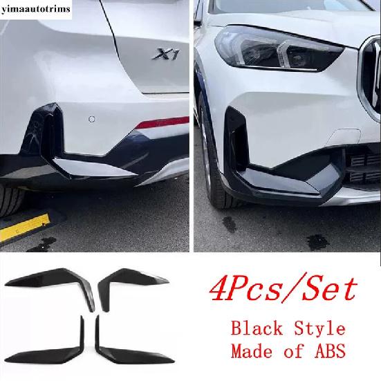 Car Front Rear Bumper Moulding Grills Corner Protectors Cover Trim Black Accessories Exterior Kit For BMW X1 U11  2024 2025