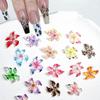 20 Stück Bunte Blumen Nagelanhänger 3D Hibiskus Blumenharz Nageldekoration für Damen Nagelzubehör und Kunst