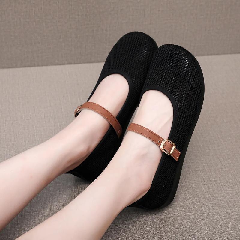 Customized New Old Beijing Cloth Shoes Breathable Women's Summer Versatile Casual Mesh Surface One Pedal Soft Sole Not Tired Feet