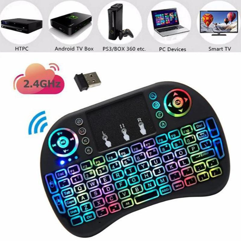 2.4G Air Mouse With Touchpad Keyboard I8 Arabic French Mini Wireless Keyboard For Pc