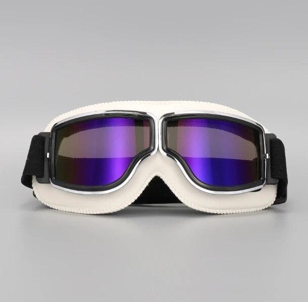 Motorcycle Glasses Windproof Motorcycle Helmet Glasses Sunglasses Retro Universal Folding Leather Retro Motorcycle Accessories