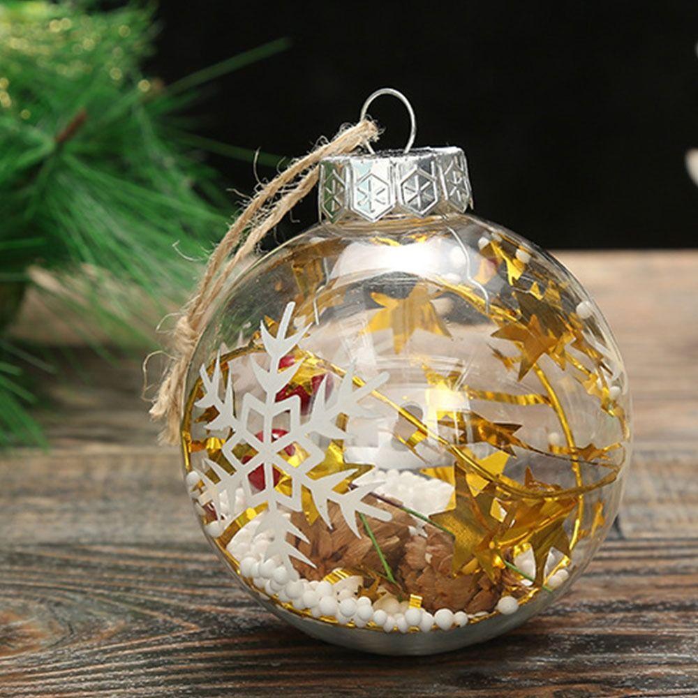 Round Snowflake Christmas Ball Transparent Christmas Tree Decorative  Christmas Tree