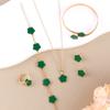 Korean Version Five-leaf Flower Lucky Stud Earrings Necklace Bracelet Bracelet Ring Set Five-petal Flower