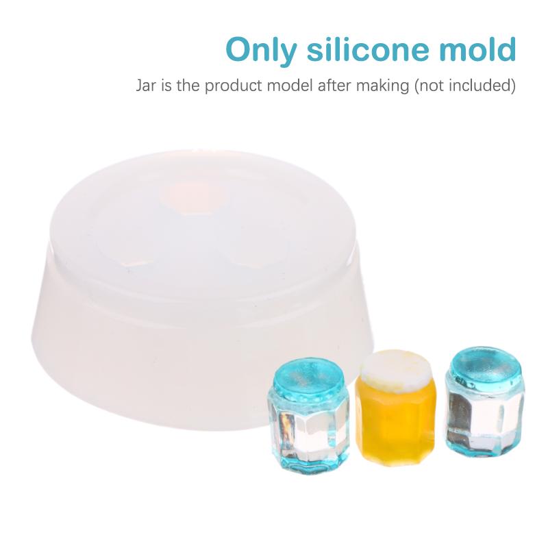 Mini Mold 1:12 Dollhouse Miniature Beverage Can Honey Pot Drink Bottle Diy Silicone Mold Doll House Home Decor(Only Mold)