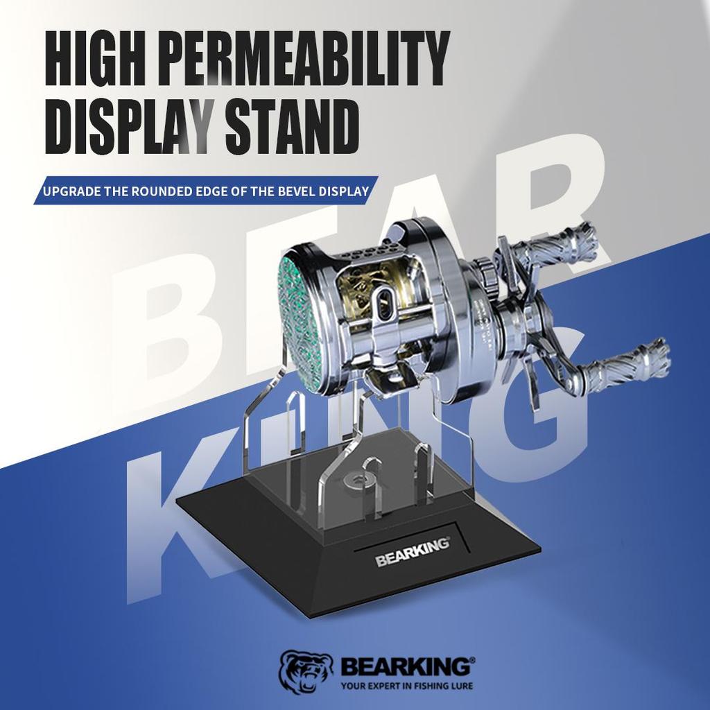 BEARKING High Transparency Display Stand PC Fishing Reel False Bait Display Storage Trapezoidal Chassis Anti Tipping