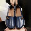 Women's Leather Shoes Flat Bottom Ladies Casual Mom Shoes Soft Loafers Women's Shallow Summer Comfort Flats Nursing Shoes Female