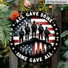 2D Flat, 1pc 7.87x7.87in Round Aluminum Sign, "All Gave Some Some Gave All" Veteran Memorial Plaque, US Flag Soldier Silhouette Design, Metal Wall