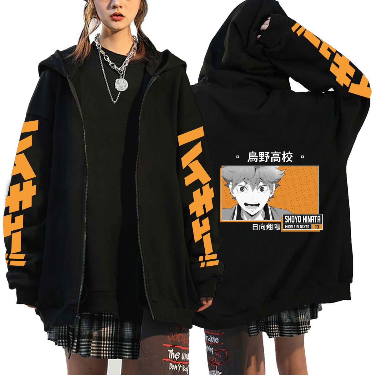 

Худи в стиле японского аниме Karasuno для мужчин, каваий Харадзюку, манга, с принтом, уличная одежда, толстовки, хип-хоп худи, топы S чёрный