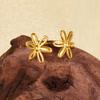1/6pcs Plant Ring Ginkgo Leaf Tulip Flower Stainless Steel Open Adjustable Rings For Women Men Jewelry Personality Ring Anillos