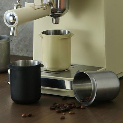 304 Stainless Steel Coffee Dosing Cup 58mm Consistent Control Powder Feeder Flat Bottom Easy To Clean Grinder Powder Cup