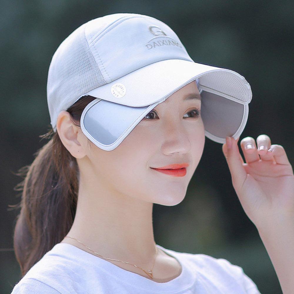 

UV Protection Long Visor Baseball Cap Mesh Breathable Men s Sunshade Cap Summer бежевий