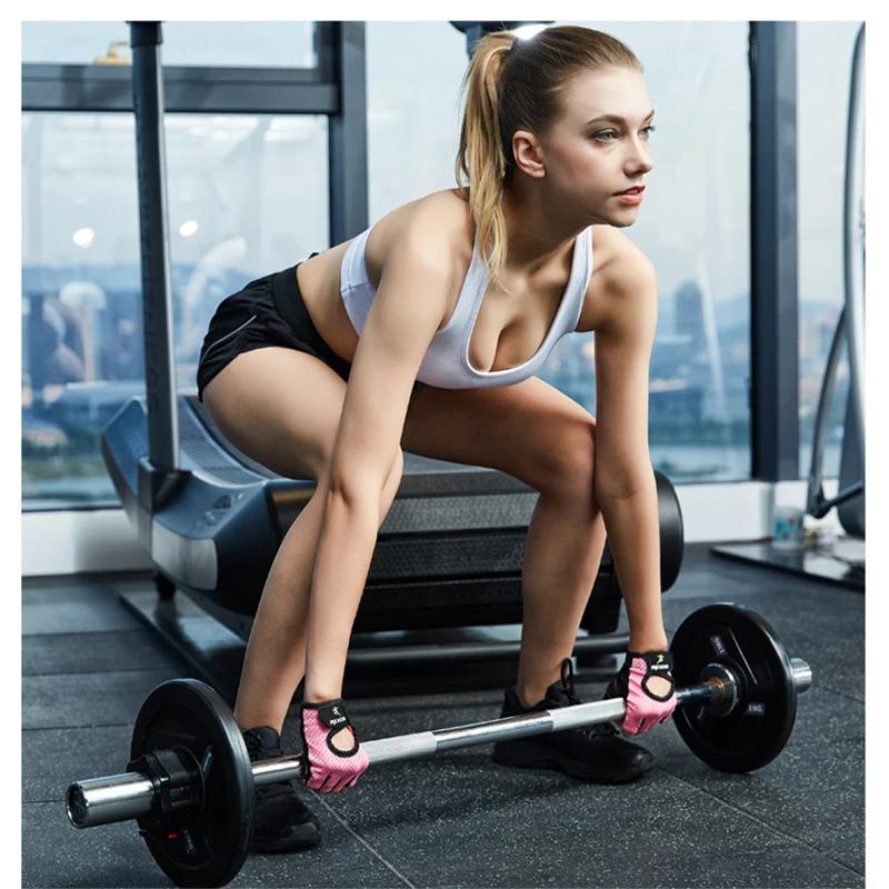 Vară Femei Bărbați Silicon anti-alunecare rezistent la transpirație Respirabil Fitness Sport în aer liber Bicicletă Mănuși cu jumătate de deget Gym Power Bicicletă