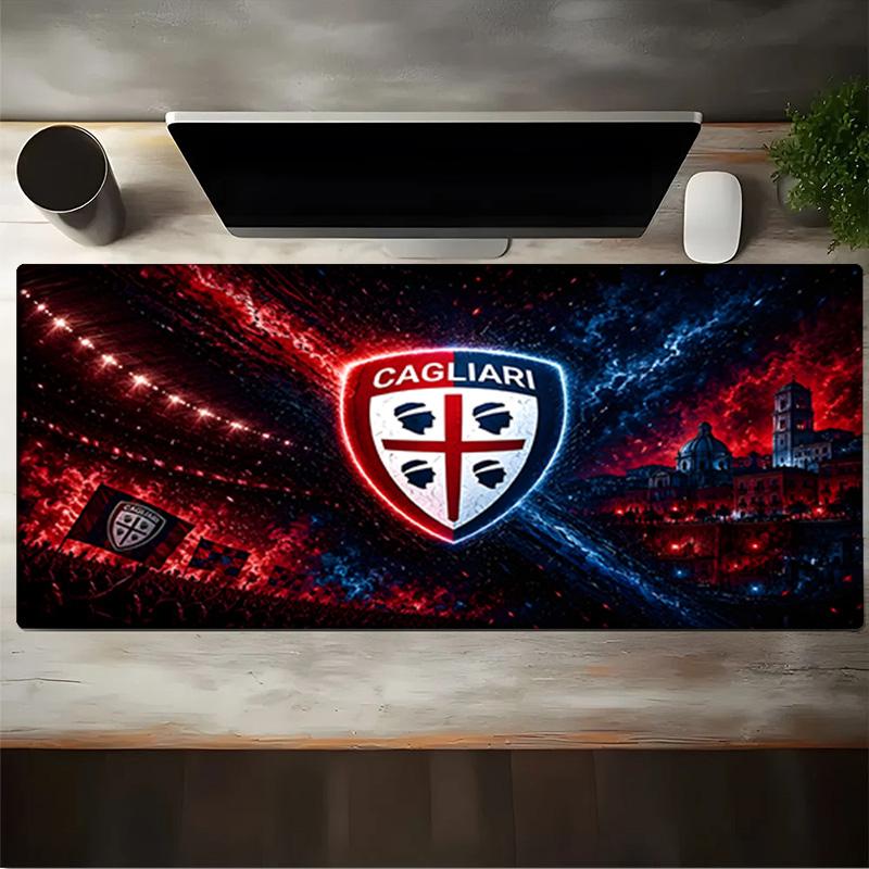 Cagliari Football Club Crest Mouse Pad, Gaming Mouse Pad, Keyboard Pad, Desk Decor for Computer Notebook Fan Gift Birthday Gift