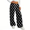 Women's Casual And Fashionable  Elastic Waist Loose Wide Leg Pants