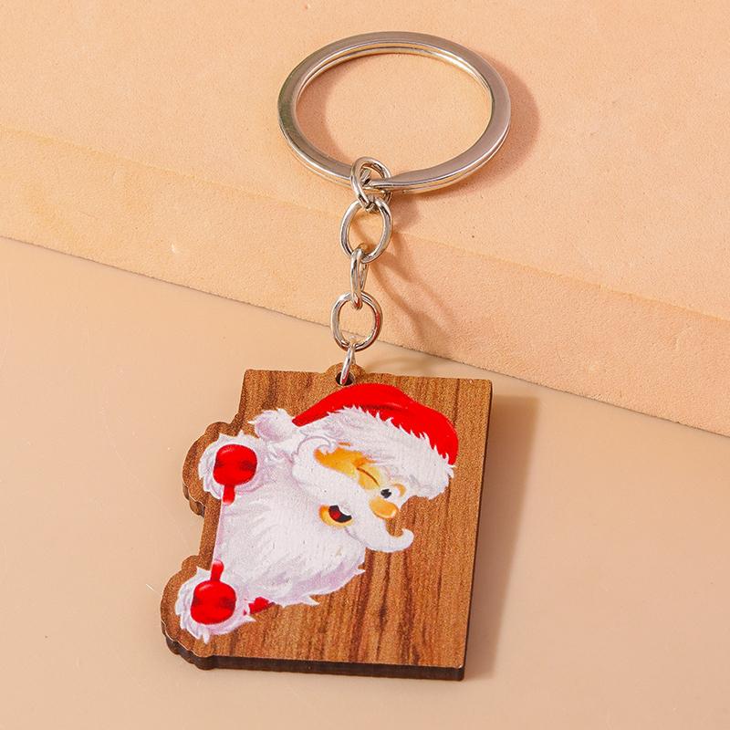 Cute Christmas Key Chain Snowman Santa Claus Key Ring Pendant for Car Key Holder Women Girls Handbag Decor DIY Jewelry Gift