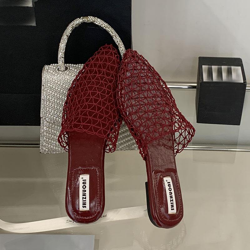 Fashion Fashion Flats Slippers Shoes For Women Mules Summer Beach Slides Female Footwear Pointed Toe Ladies Flats Slippers Sandals Shoes