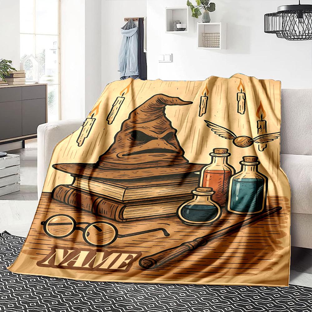 Custom Name Slytherin Pride Honor Blanket for Couch & Bed, Plush Cozy Fuzzy Blanket Super Soft & Warm Blankets for Fall and Winter. 090866
