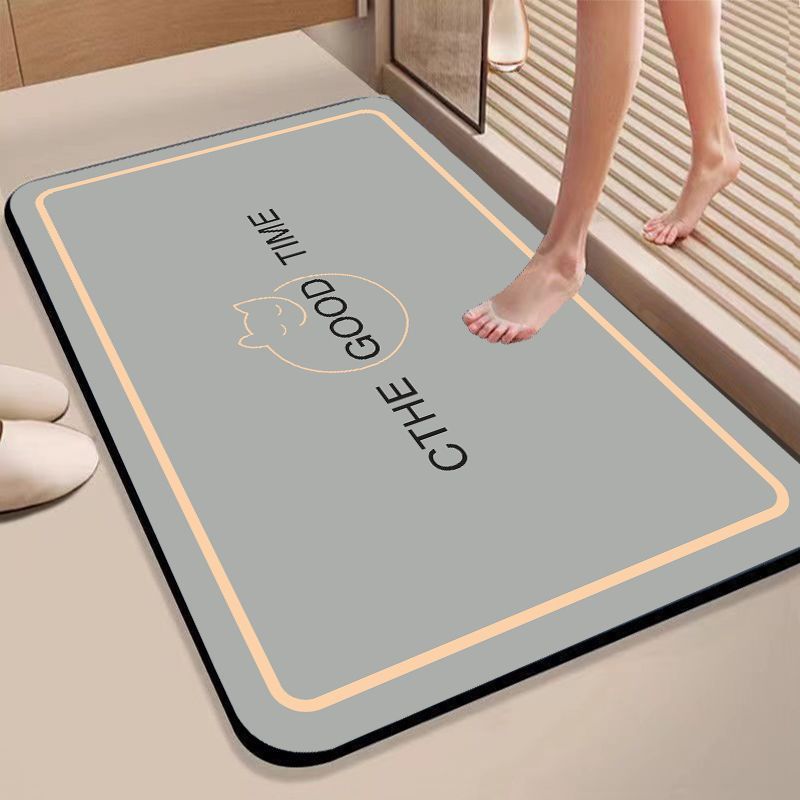 Modern Simple Diatom Mud Floor Mat, Water-Absorbing Floor Mat At The Door Of The Bathroom, Dirt-Resistant, Quick-Drying And Easy-To-Take-Care Floor
