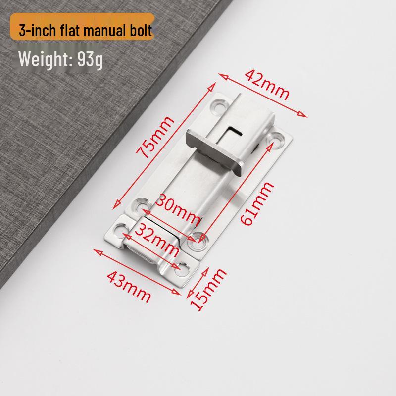 Stainless Steel Double-Ended Self-Rebounding Anti-Theft Door Lock for Bathroom and Windows