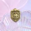 And Unique Collectible Cartoon Character Brooch Retro Bronze Shield Letter Badge Metal
