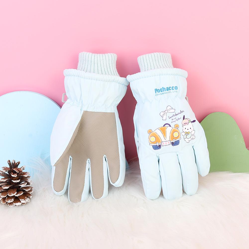 Children's Winter Ski Gloves: Thick, Cold-Proof, Waterproof, Windproof, Non-Slip, Warm Cotton for Ages 3-17.