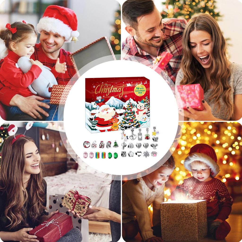 Advent Bracelet Christmas 24 Days Craft Set Charm Bracelet Countdown Calendar For Girls Teens Adults Family Gatherings Stocking