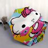 Hello Kitty,Spring Time Automatic Folding Umbrella-Simple 8-Rib Design, Bright Cartoon Pattern, Durable Iron Frame, Suitable For Travel, Out
