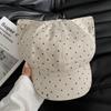 Polka dot love ears octagonal hat female retro old newsboy hat autumn and winter face small versatile painter hat