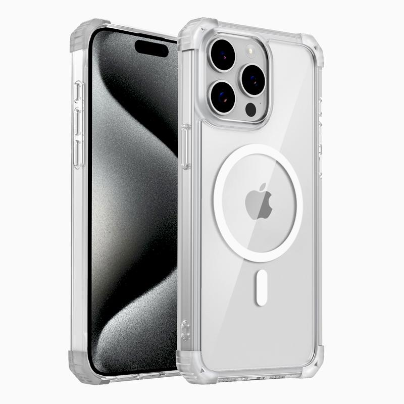 Shockproof Armor Transparent Case For iPhone 17 16 15 14 13 12 Pro Max Plus 15Pro IPhone15 for Magsafe Mag Safe Charge Cover