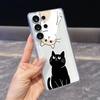 Playful Black and White Cats Case for Samsung Galaxy S26 S25 S24 S23 S22 S21 S20 FE Plus Soft TPU Slim Fit Shockproof Cover