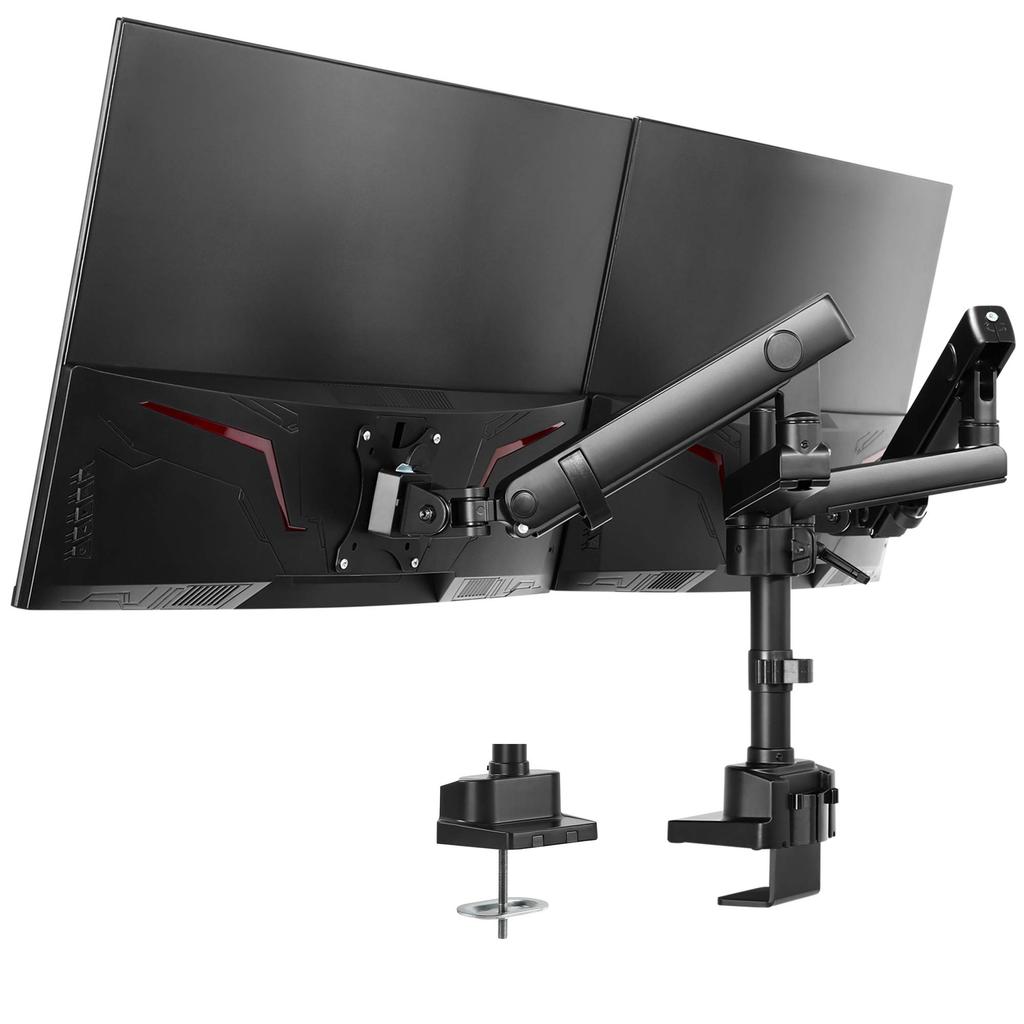 AVLT Dual Monitor Arm, 17-32 Inch, Supports Two Monitors, 7kg Weight Capacity Each, Multi-Angle Adjustment, Mechanical Spring, VESA Compatible,