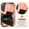 Domila Erotic Underwear Sexy Chain Neck Stand-up Collar Hollow Cheongsam Shiny Retro Uniform Set