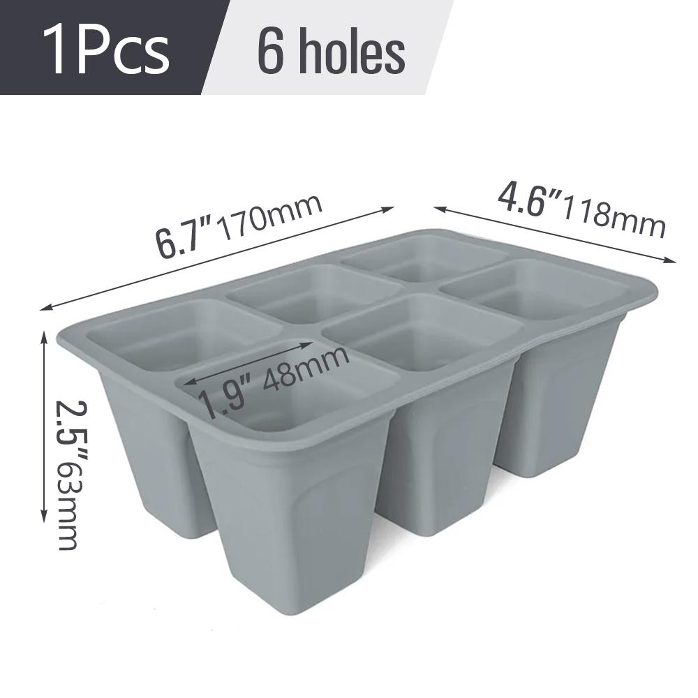 Silicone 4/6/12 Cell Seed Starting Tray Reusable Indoor Garden Nursery Box Seedling Pot Plants Propagation Germination Container