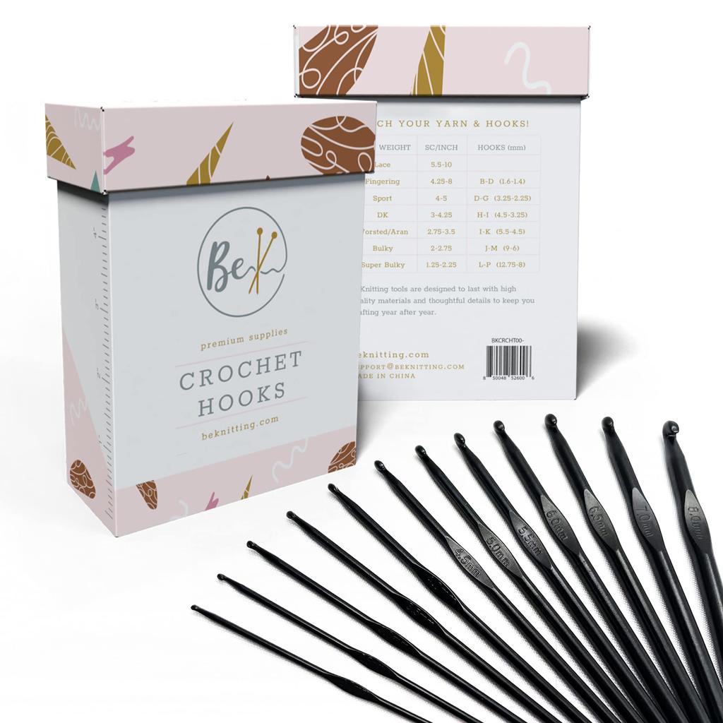 BeKnitting Crochet Set of 12 Craft Supplies Gift Box Day Beginners Knitting High Quality Aluminum Hook/Needle Mother's