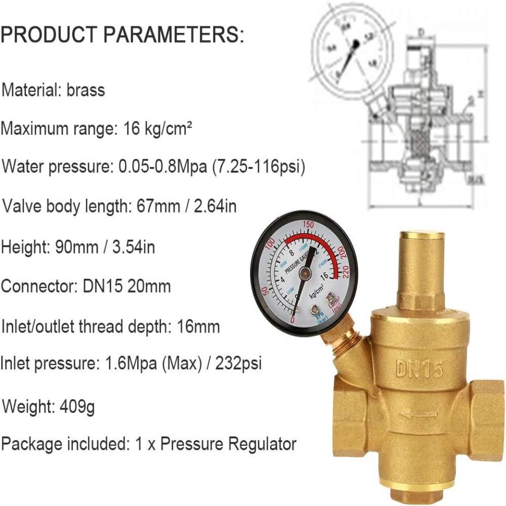 3/4” Npt Adjustable G1/2 Pressure Reducing Valve
